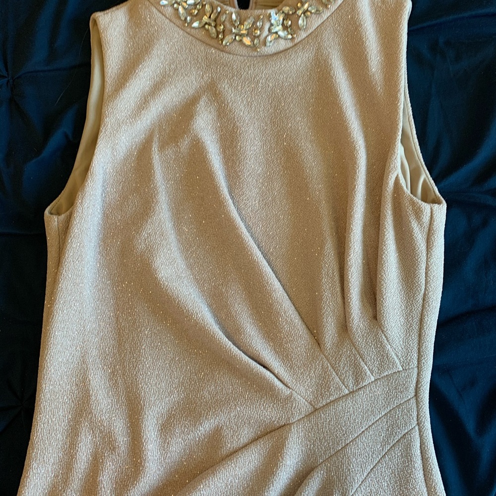 Vince Camuto high neck gold dress